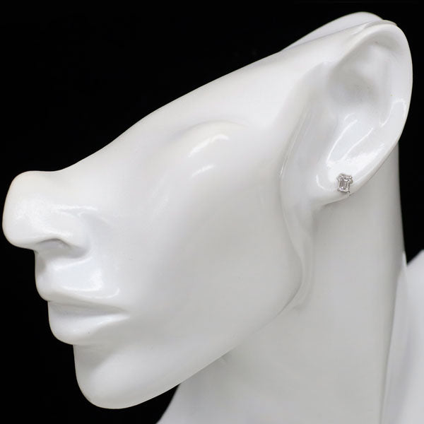 新品 Pt900 バケットカット ダイヤモンド ピアス 0.715ct E/F SI1
