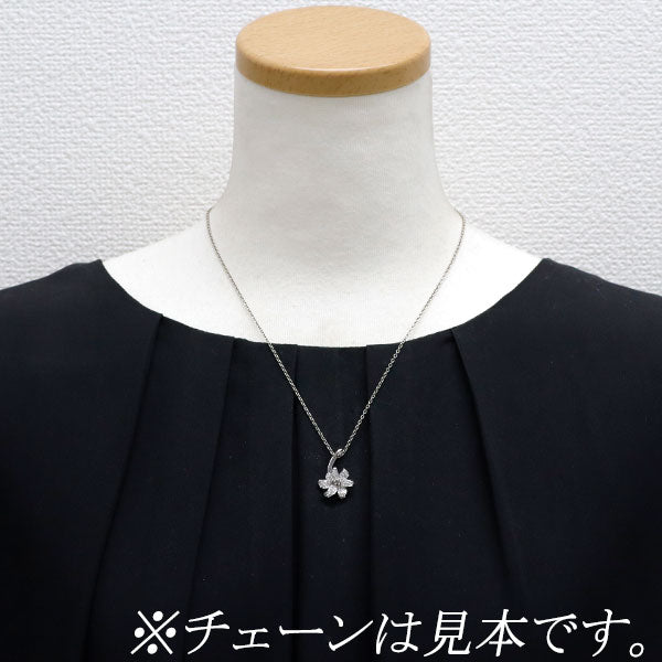 K18WG ダイヤモンド ペンダントトップ フラワー