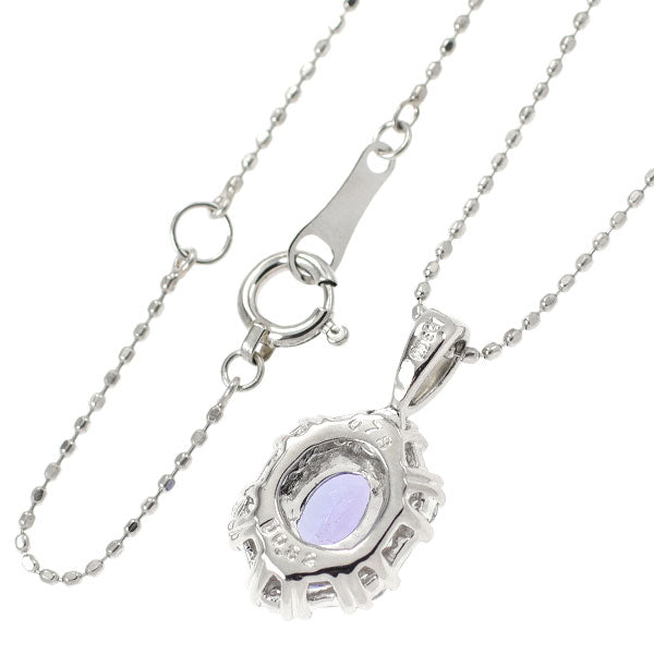 Pt900 タンザナイト ダイヤモンド ペンダントネックレス 0.78ct D0.32ct