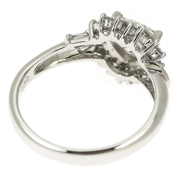 Pt900 ハートシェイプ ダイヤモンド リング 1.005ct H SI1 D0.39ct