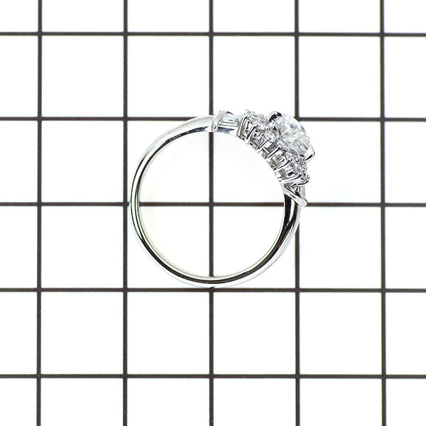 Pt900 ハートシェイプ ダイヤモンド リング 1.005ct H SI1 D0.39ct