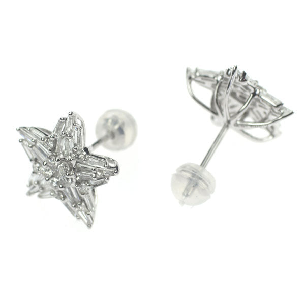 新品 K18WG ダイヤモンド ピアス 1.00ct スター