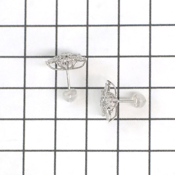 新品 K18WG ダイヤモンド ピアス 1.00ct スター
