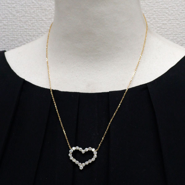 新品 K18YG ダイヤモンド ペンダントネックレス 3.00ct ハート