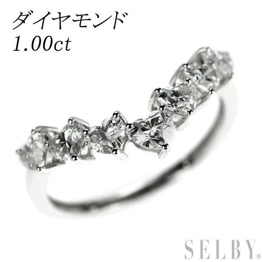 新品 Pt900 ハートシェイプ ダイヤモンド リング 1.00ct V字