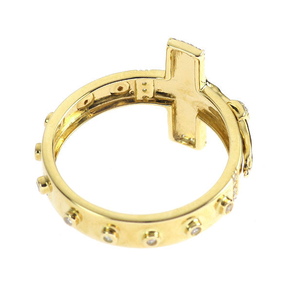 新品 K18YG ダイヤモンド リング 0.13ct クロス