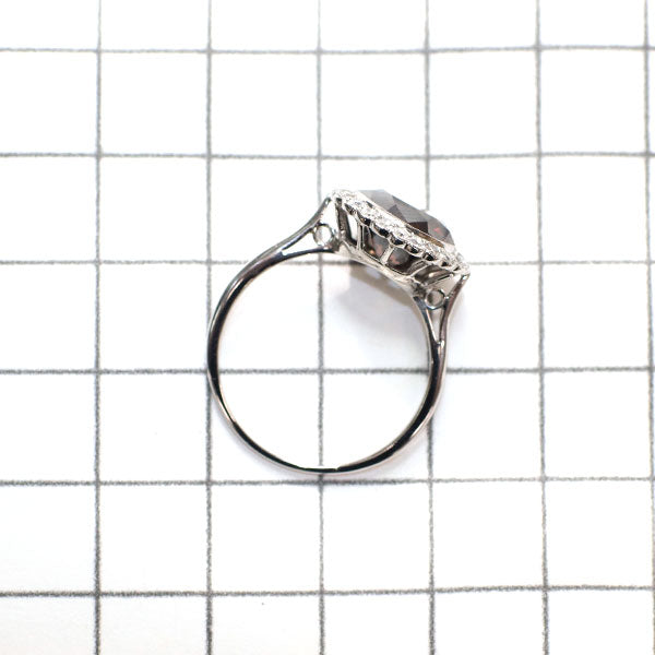 Platinum 大粒ブラウンダイヤモンド シングルカット クラスターリング ヴィンテージ製品【ヒスコレ】