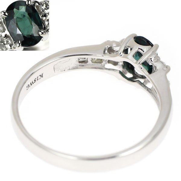 K18WG カラーチェンジガーネット ダイヤモンド リング 0.55ct D0.25ct