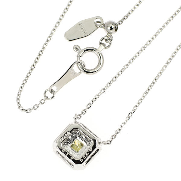 Pt900/ Pt850 プリンセスカット ダイヤモンド  ペンダントネックレス 0.17ct LY SI1 D0.09ct