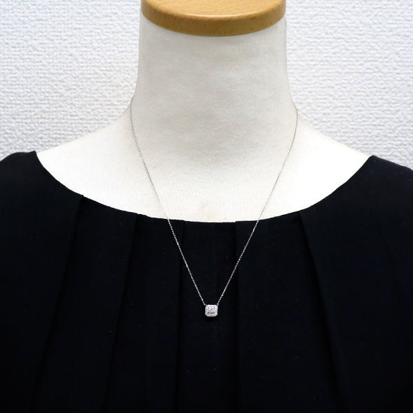 Pt900/ Pt850 プリンセスカット ダイヤモンド  ペンダントネックレス 0.17ct LY SI1 D0.09ct