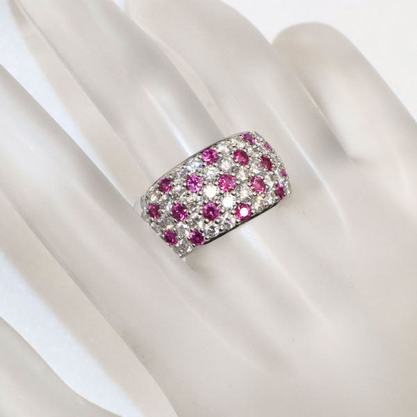 ミキモト K18WG ルビー ダイヤモンド リング 0.94ct D1.77ct パヴェ