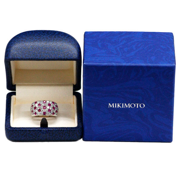 ミキモト K18WG ルビー ダイヤモンド リング 0.94ct D1.77ct パヴェ