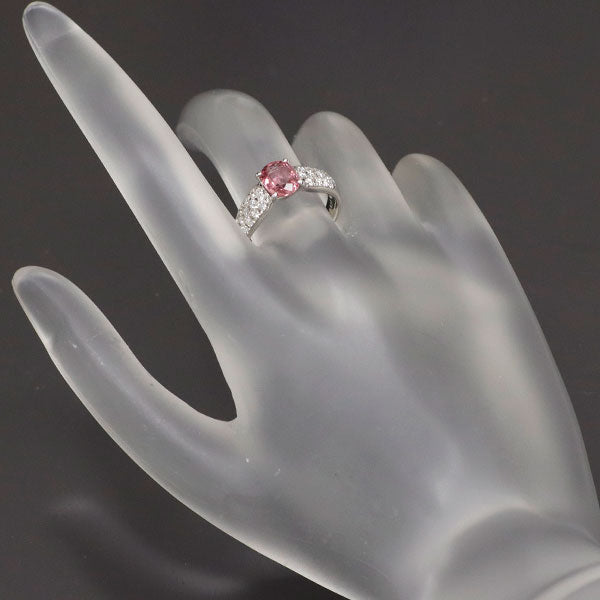 Pt900 ピンクサファイア ダイヤモンド リング 1.19ct D0.32ct