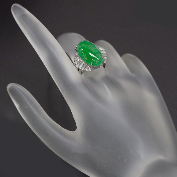 Pt900 翡翠 ダイヤモンド リング D1.45ct
