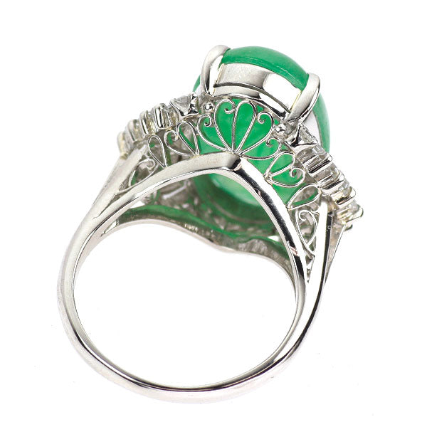 Pt900 翡翠 ダイヤモンド リング D1.45ct
