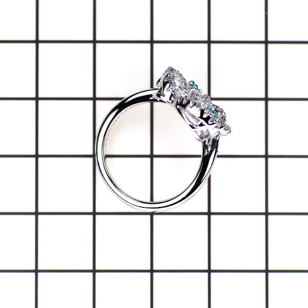 希少 Pt900 パライバトルマリン ダイヤモンド リング 0.058ct D0.35ct ハート