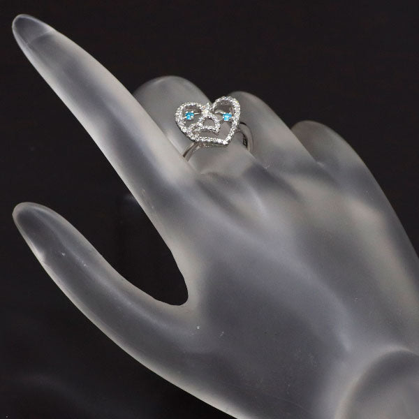希少 Pt900 パライバトルマリン ダイヤモンド リング 0.058ct D0.35ct ハート