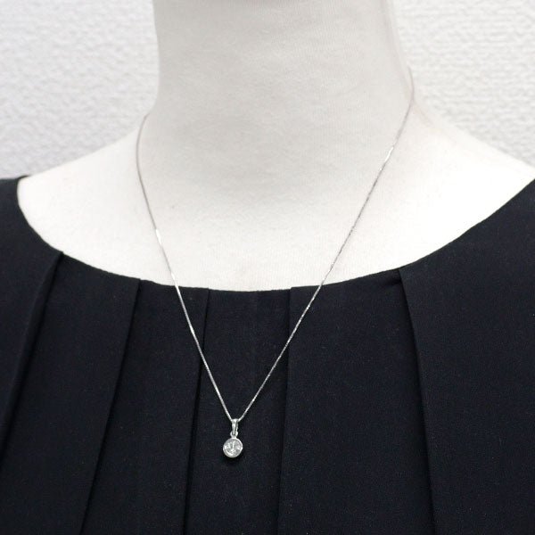 K18WG ファンカット ダイヤモンド ペンダントネックレス 0.31ct ミステリーセッティング