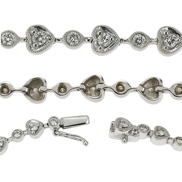 K18WG ダイヤモンド ブレスレット 1.00ct