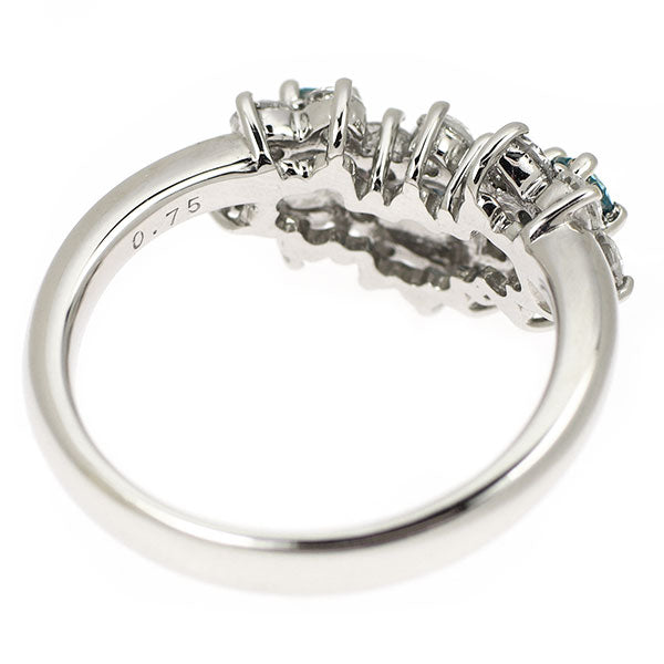 Pt900 トリートブルーダイヤモンド リング TBD0.28ct D0.75ct フラワー