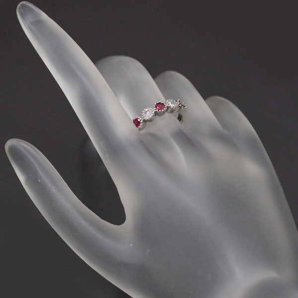 Pt900 ルビー ダイヤモンド リング 0.56ct D0.328ct