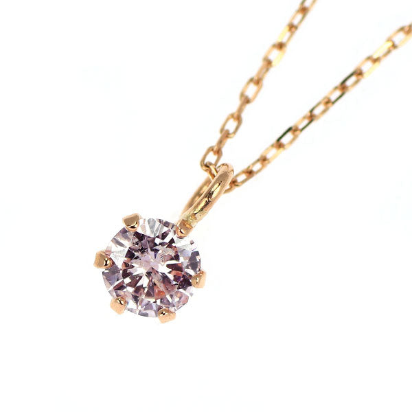 希少 K18PG 天然ピンクダイヤモンド ペンダントネックレス 0.10ct
