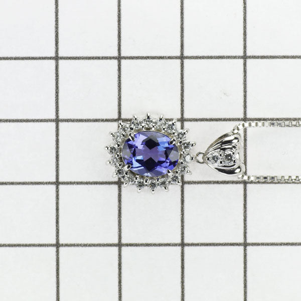 Pt900/ Pt850 タンザナイト ダイヤモンド ペンダントネックレス 2.02ct D0.43ct