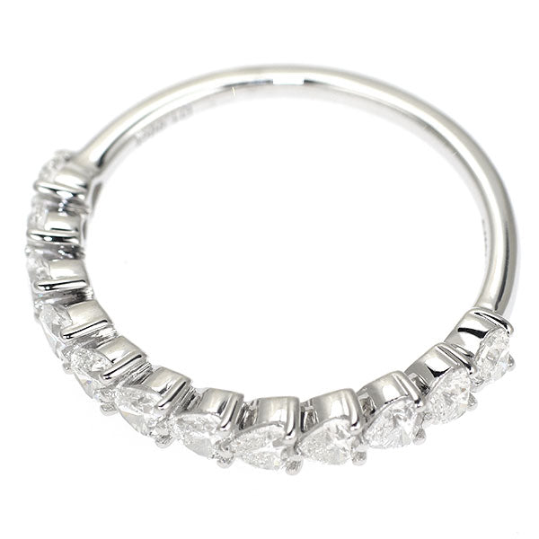 新品 K18WG ハートシェイプ ダイヤモンド リング D1.00ct ハーフエタニティ