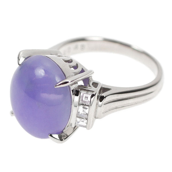 Pt900 ラベンダー 翡翠 ダイヤモンド リング 8.54ct D0.48ct