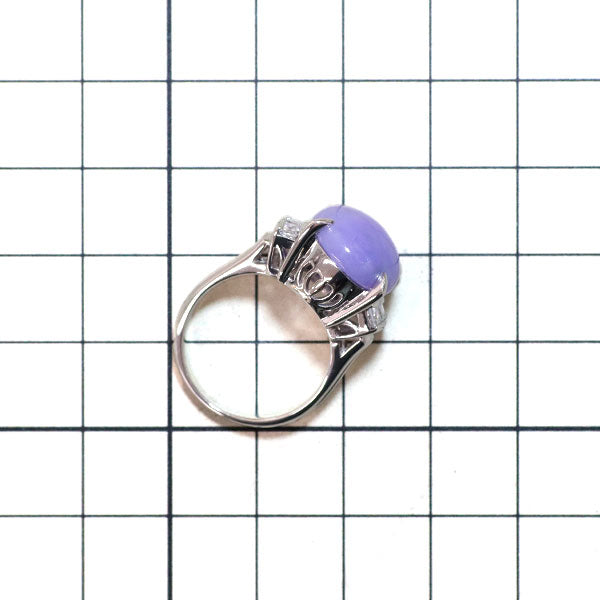 Pt900 ラベンダー 翡翠 ダイヤモンド リング 8.54ct D0.48ct