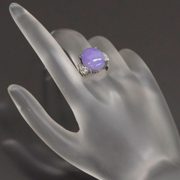Pt900 ラベンダー 翡翠 ダイヤモンド リング 8.54ct D0.48ct
