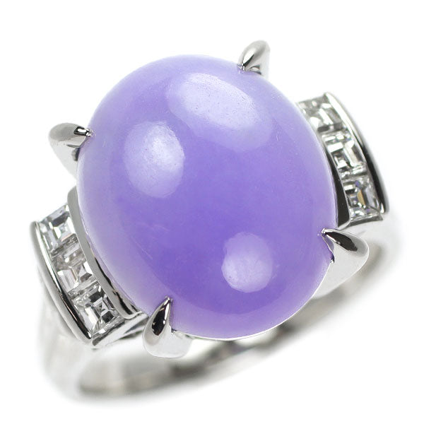 Pt900 ラベンダー 翡翠 ダイヤモンド リング 8.54ct D0.48ct