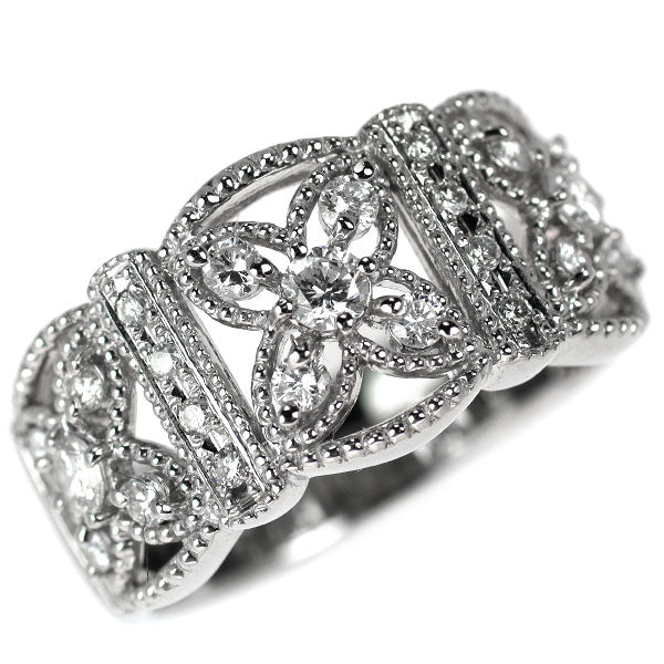 Pt900 ダイヤモンド リング 0.52ct  フラワー