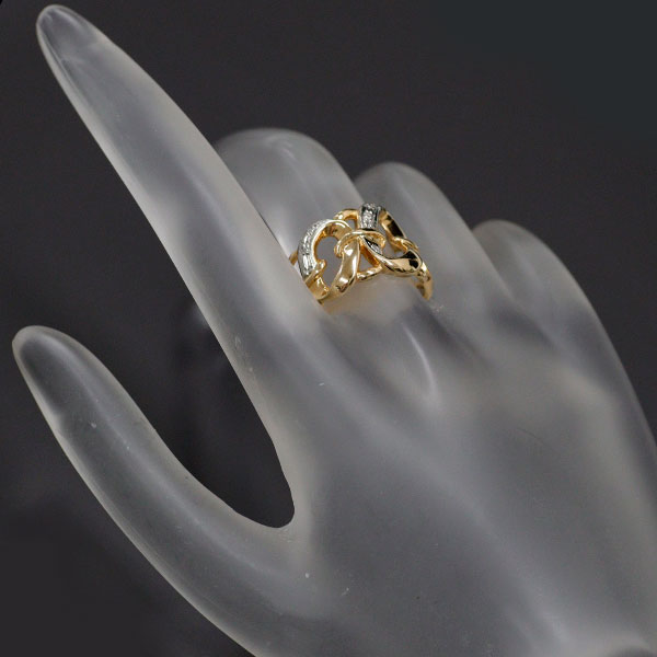 K18YG/Pt900 ダイヤモンド リング 0.03ct