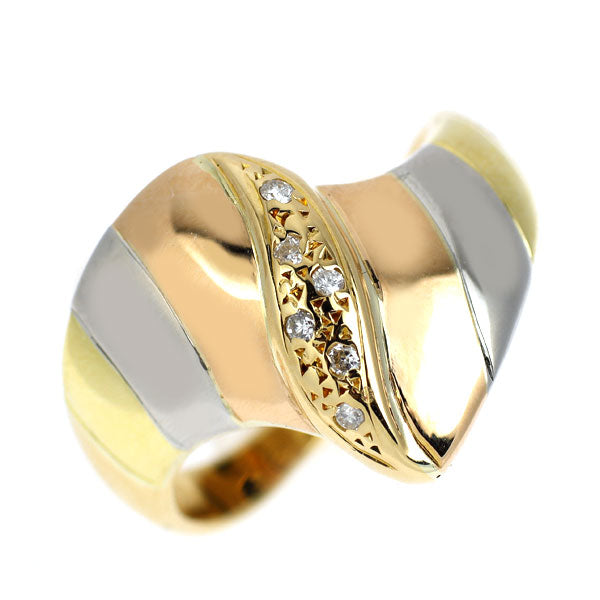 Pt900/ K18YG/PG ダイヤモンド リング 0.04ct
