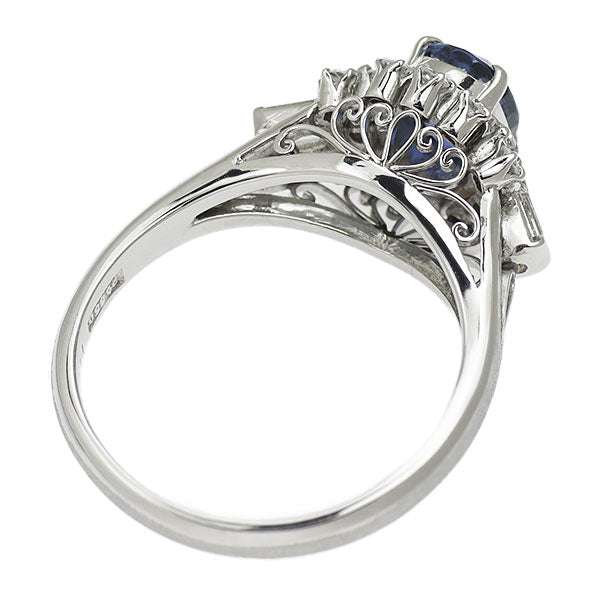 Pt850 サファイア ダイヤモンド リング 1.19ct D0.47ct