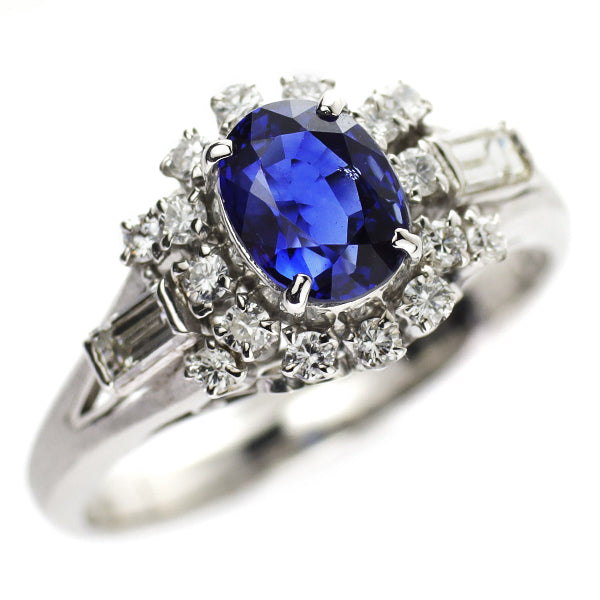 Pt850 サファイア ダイヤモンド リング 1.19ct D0.47ct
