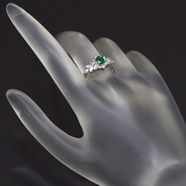 Pt900 グロッシュラ―ライトガーネット ダイヤモンド リング D0.50ct