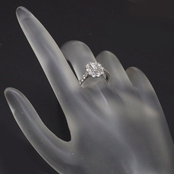 Pt950 エメラルドカット ダイヤモンド リング 0.823ct F VVS2 D0.88ct