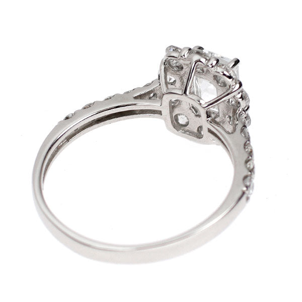 Pt950 エメラルドカット ダイヤモンド リング 0.823ct F VVS2 D0.88ct