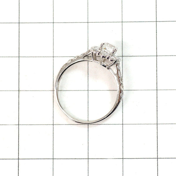 Pt950 エメラルドカット ダイヤモンド リング 0.823ct F VVS2 D0.88ct