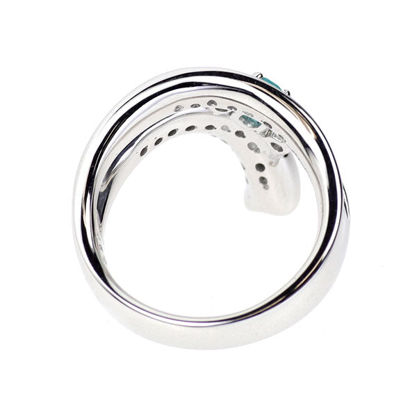 希少 K18WG パライバトルマリン ダイヤモンド リング 0.21ct D0.37ct
