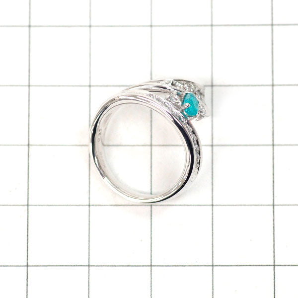 希少 K18WG パライバトルマリン ダイヤモンド リング 0.21ct D0.37ct