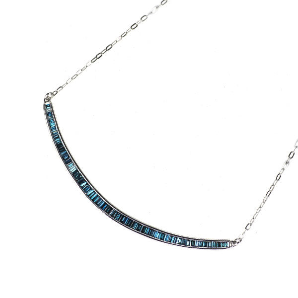 K18WG トリートブルー ダイヤモンド ペンダントネックレス 0.60ct