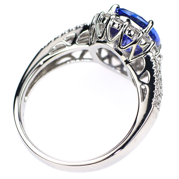 Pt900 タンザナイト ダイヤモンド リング 2.89ct 0.78