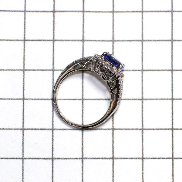 Pt900 タンザナイト ダイヤモンド リング 2.89ct 0.78