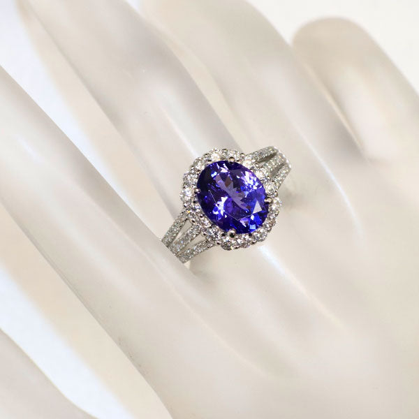 Pt900 タンザナイト ダイヤモンド リング 2.89ct 0.78