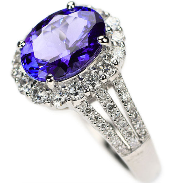 Pt900 タンザナイト ダイヤモンド リング 2.89ct 0.78