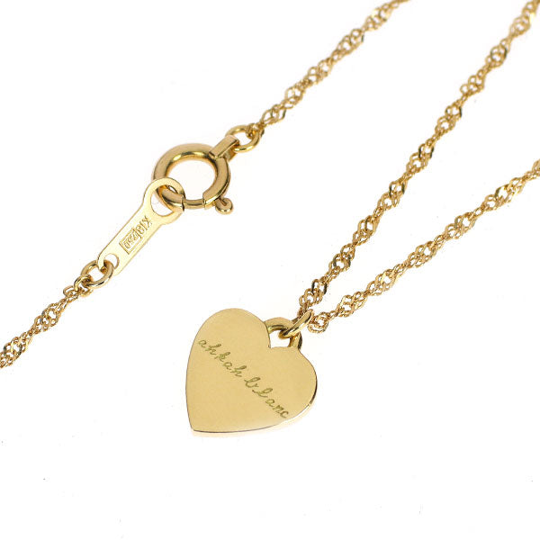 Arcabraun K18YG Diamond Pendant Necklace Initial Heart "R" 