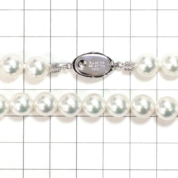SV オーロラ天女花珠 アコヤ真珠 ネックレス 径約8.5-8.7mm